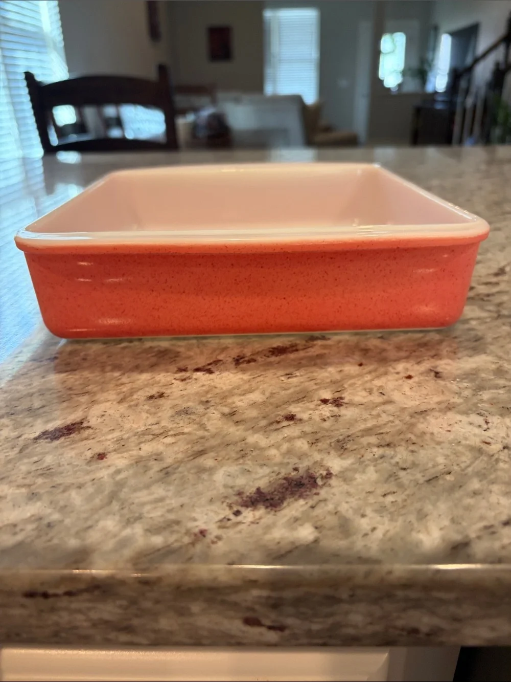 Vintage Pink Flamingo Pyrex Baking Dish with White Interior